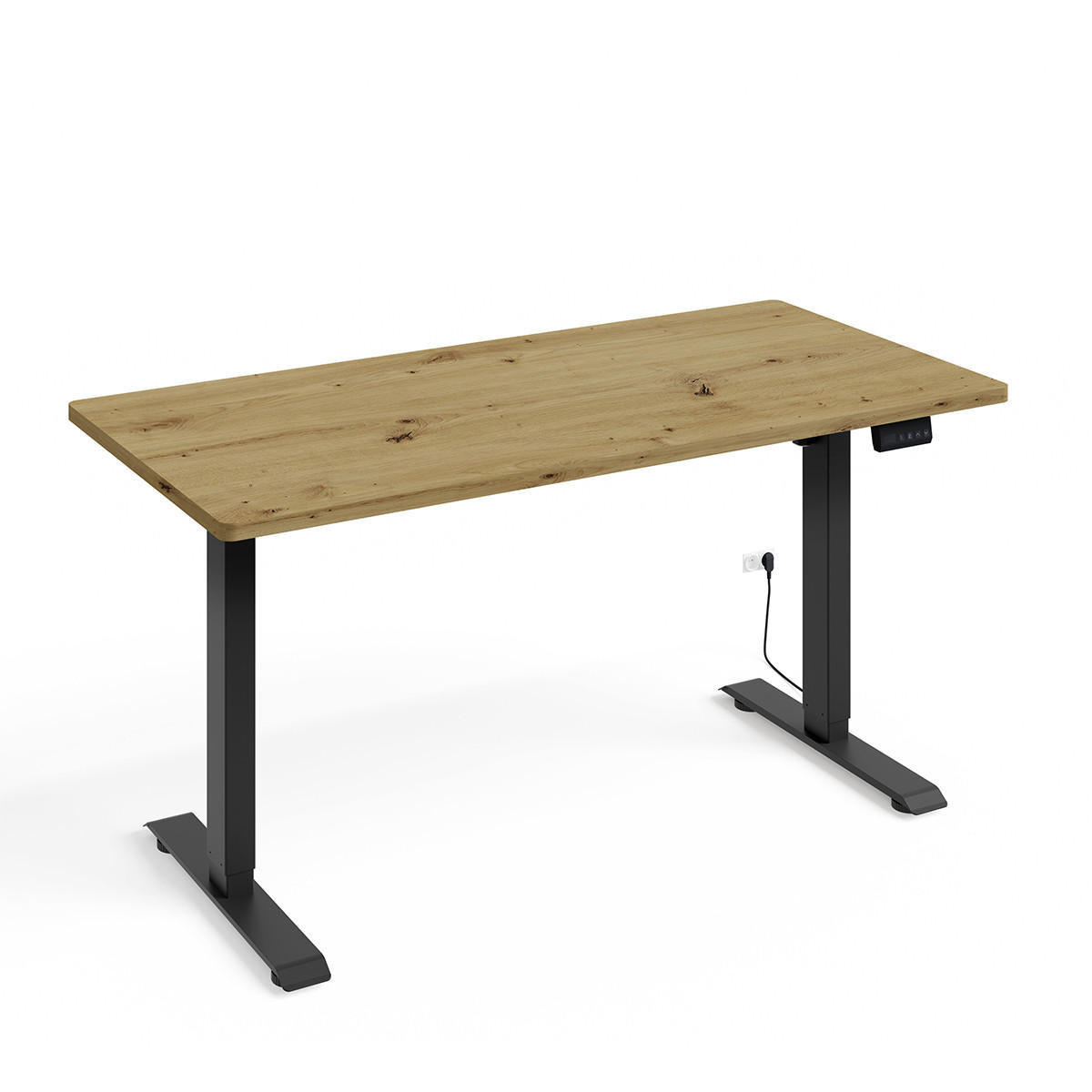 SCHREIBTISCH Ergo Holz und Schwarz - Schwarz/Braun, Holzwerkstoff (70/140/73cm) - Petits-meubles