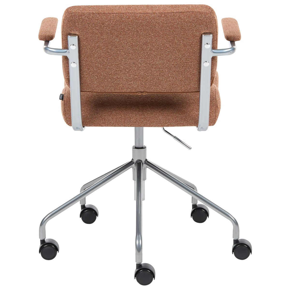 SCHREIBTISCHSTUHL Braun Candor - Silberfarben/Braun, Kunststoff/Textil (47/74/45cm) - Beliani