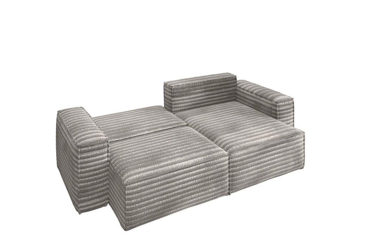 ECKSCHLAFSOFA Bohoo-Ecksofa mit Schlaffunktion stoff Velo Grau Rechts - Grau, Holz/Textil (248/140cm) - Kaiser Möbel