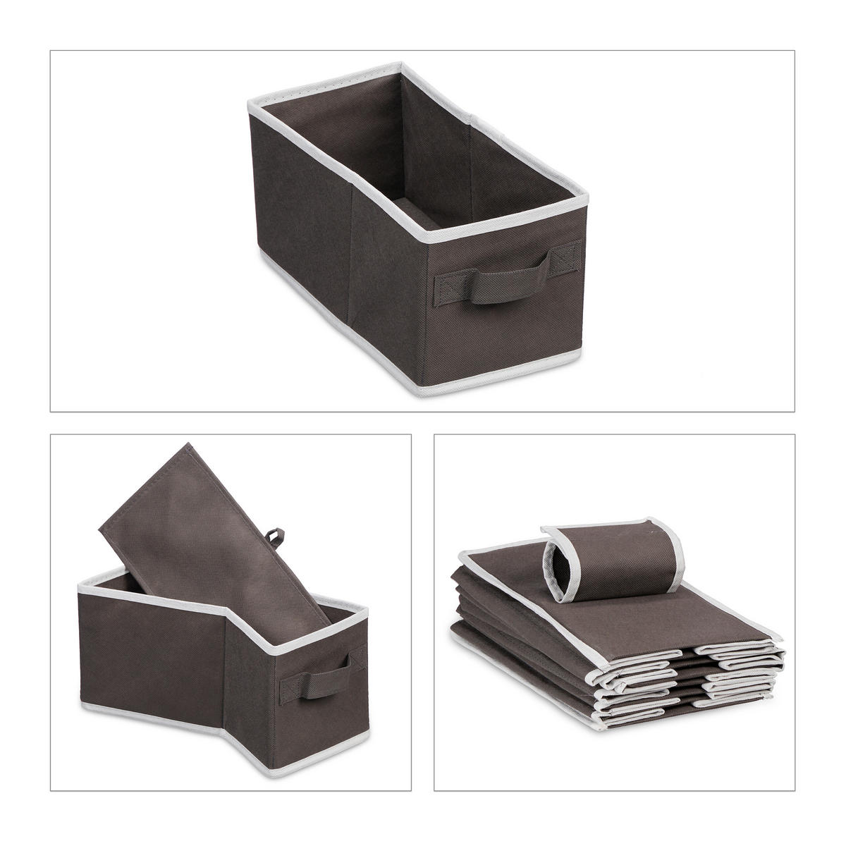 ZÁVESNÁ polica - antracitová, textil/vlnitá lepenka (31cm) - Relaxdays