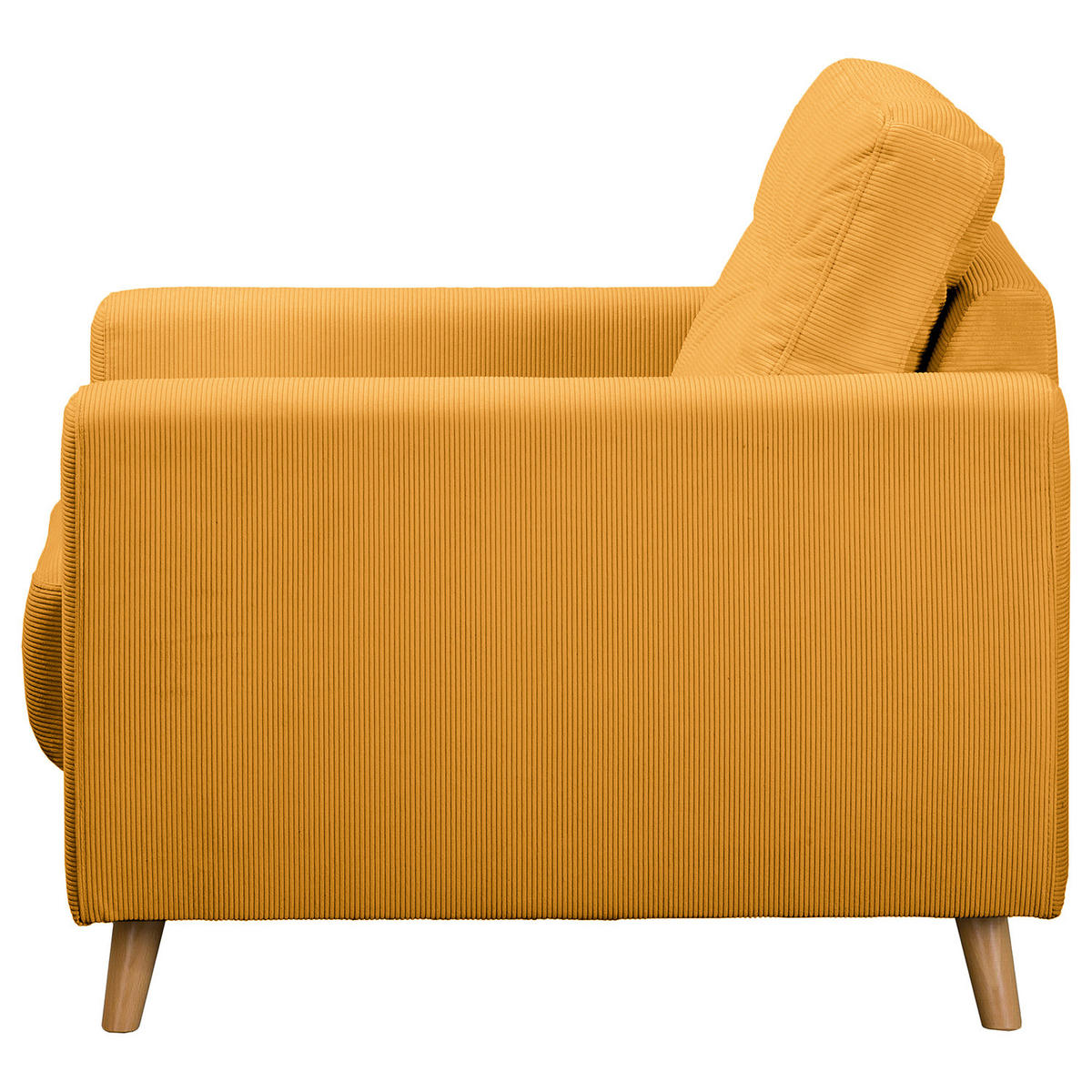 SESSEL - Gelb/Braun, Holz/Textil (80/90/87cm) - home24