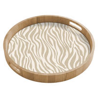 SERVÍROVACÍ PODNOS Zebra - vzor - béžová 50x50 cm - béžová, dřevo (50/5/50cm)