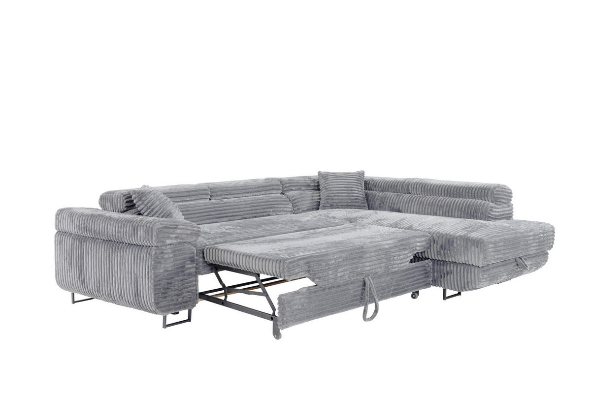 ECKSOFA SERENA L Rechts mit Stauraum, Hellgrau - Hellgrau, Textil (205/275cm) - KS Home Concept