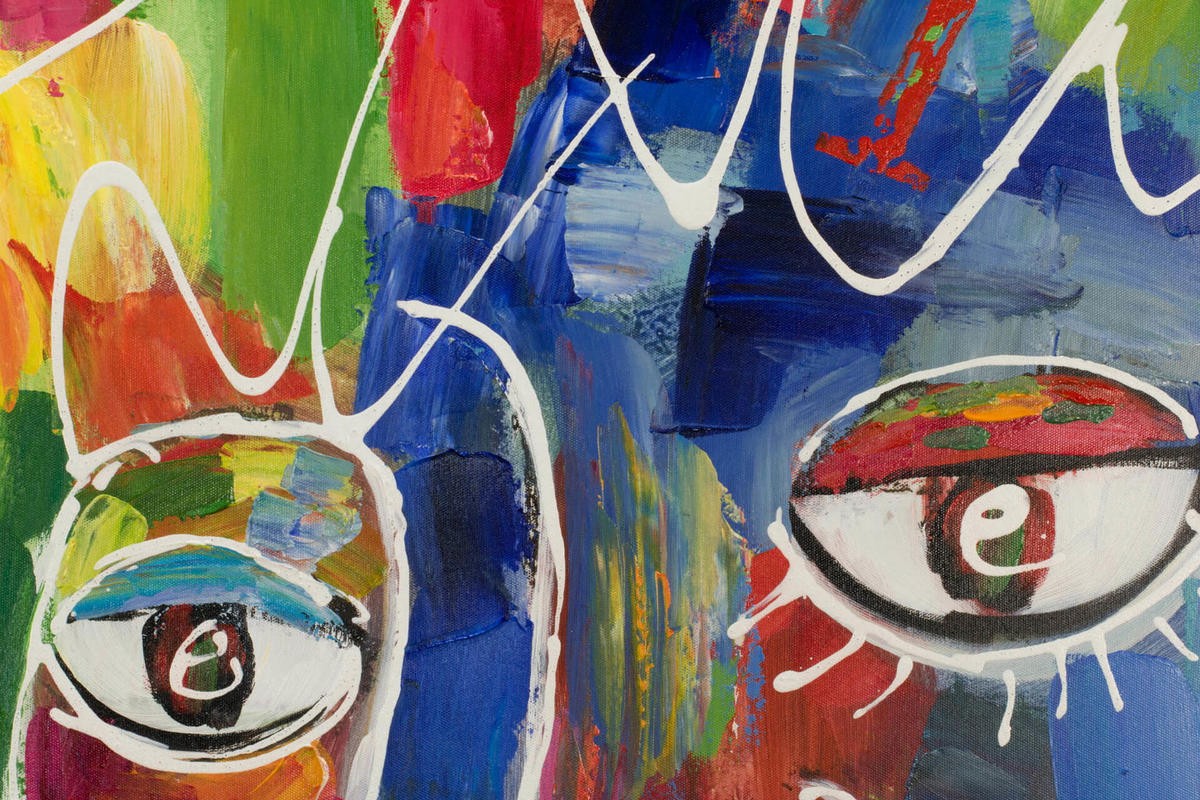 ACRYLBILD HANDGEMALT 80/80 cm - Multicolor, Holz/Textil (80/80cm) - KUNSTLOFT