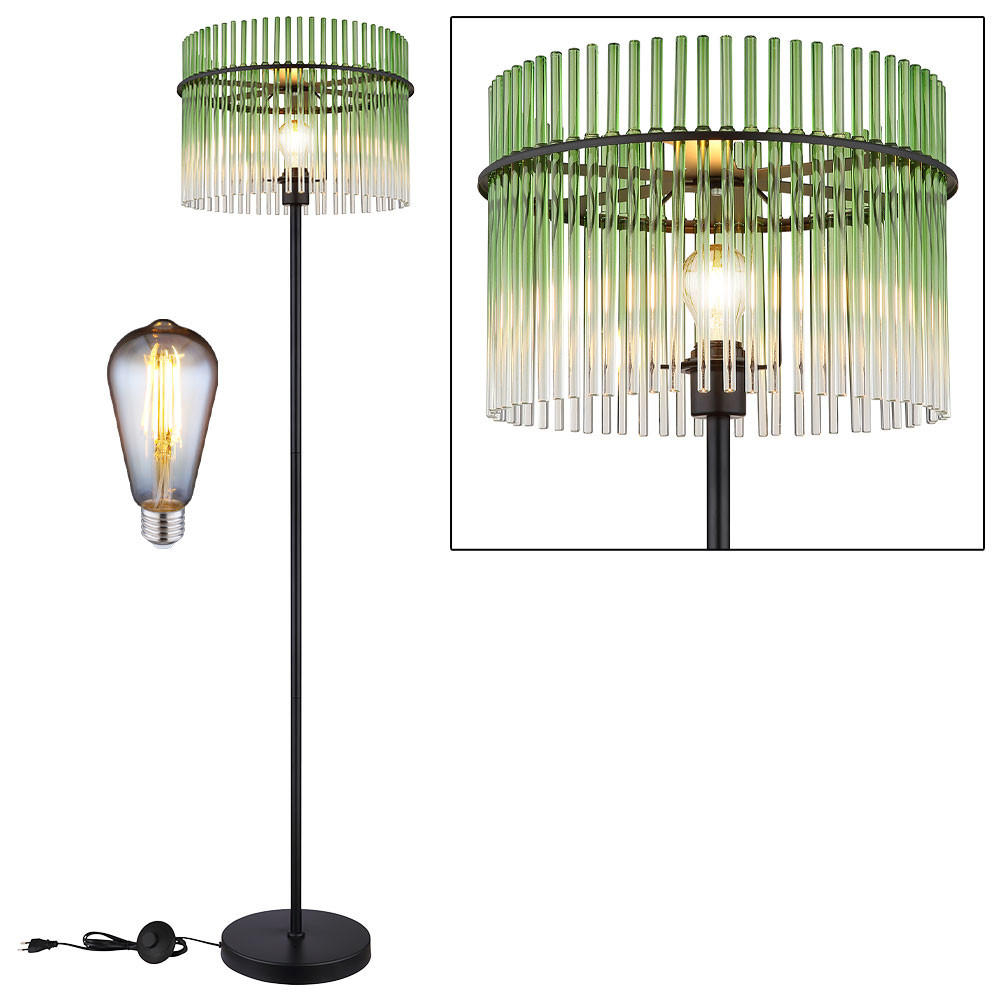 LED STEHLEUCHTE GORLEY Grün - Grün, Glas/Metall (38/38/152cm) - Globo Lighting
