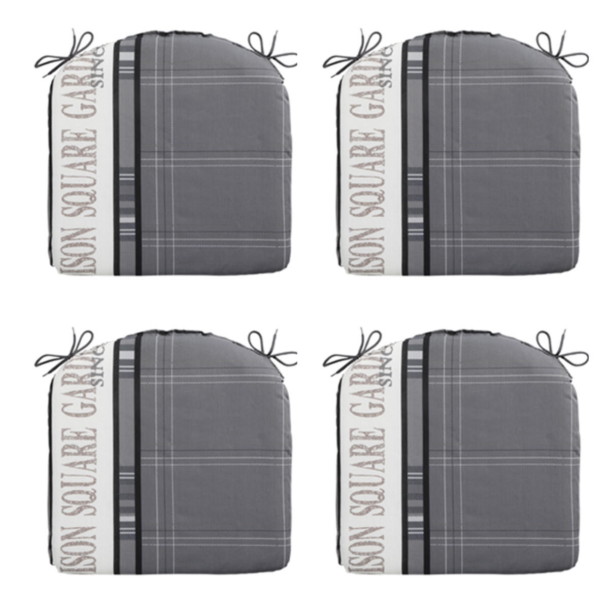 SITZKISSEN Madison 46/48 cm 4er-Set - Grau, Textil (48/4/46cm) - Madison