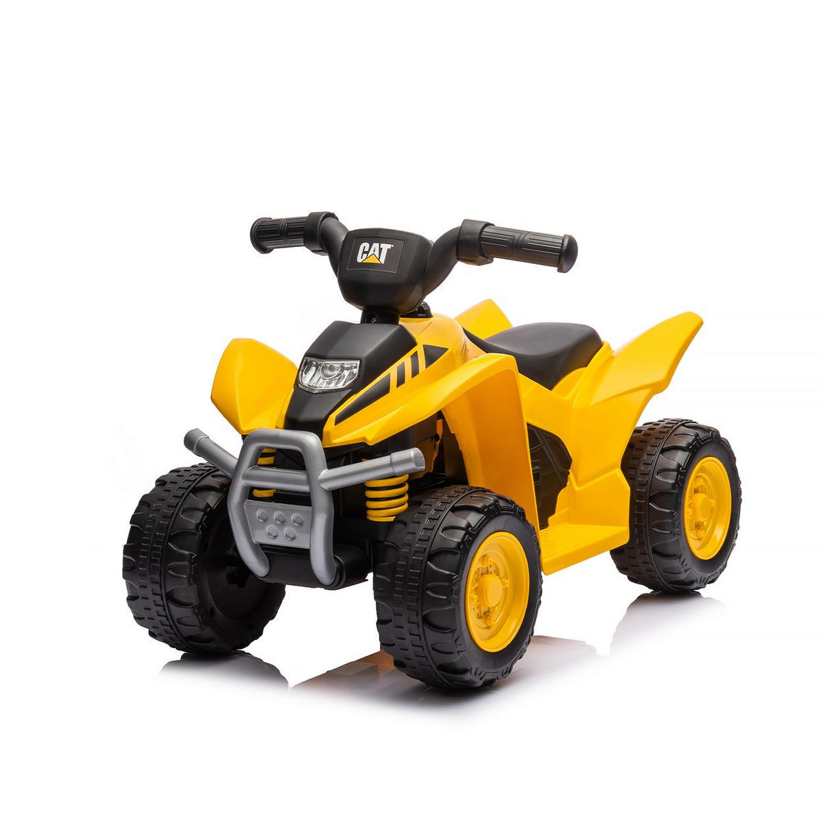 ELEKTRO-RUTSCHER CAT gelb ATV, Gaspedal, Piepton am Lenkrad, 25 kg - Gelb, Kunststoff (66/39/44cm) - Chipolino