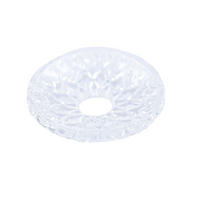 GLAS-KERZENMANSCHETTE (Bobeches -Tropfenfänger) aus Kristallglas für Kerzen bis Ø 25 mm - Transparent, Paraffin (8.5/3/8.5cm) - Holfeuer Crystal Design