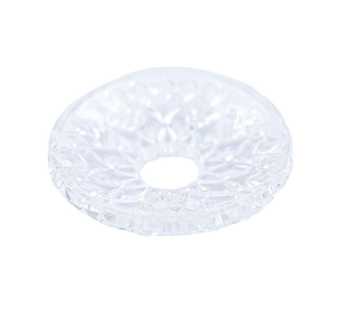 GLAS-KERZENMANSCHETTE (Bobeches -Tropfenfänger) aus Kristallglas für Kerzen bis Ø 25 mm - Transparent, Paraffin (8.5/3/8.5cm) - Holfeuer Crystal Design