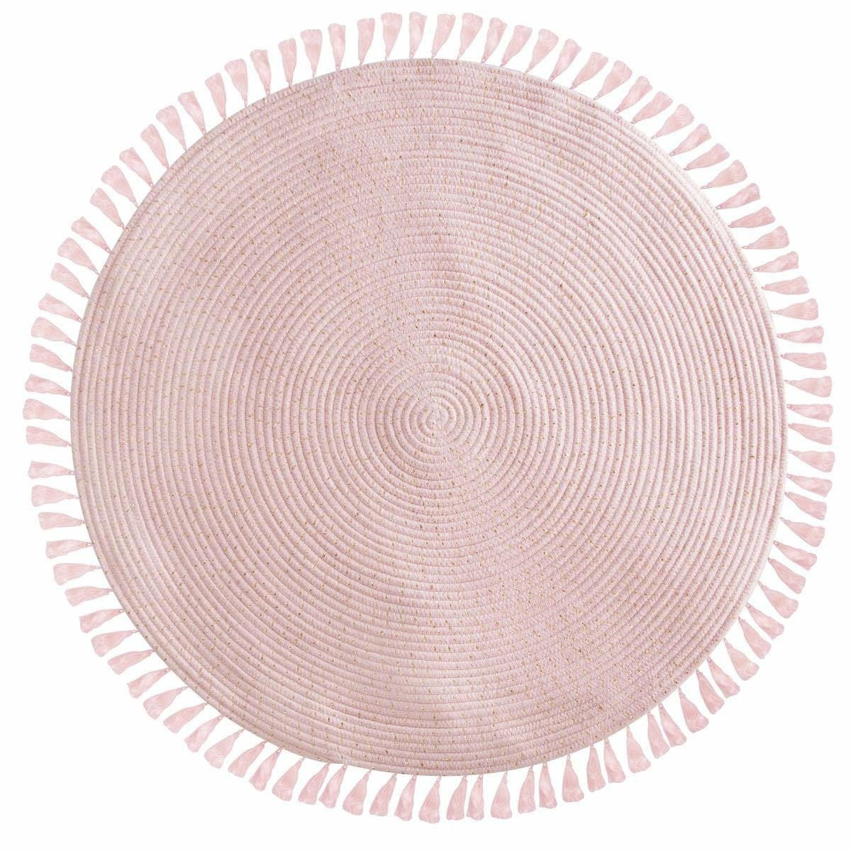 WEBTEPPICH Ø 90 cm Lurex - Rosa, Naturmaterialen (90/90cm) - Atmosphera Createur d´interieur
