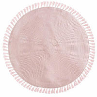 WEBTEPPICH Ø 90 cm Lurex - Rosa, Naturmaterialen (90/90cm) - Atmosphera Createur d´interieur