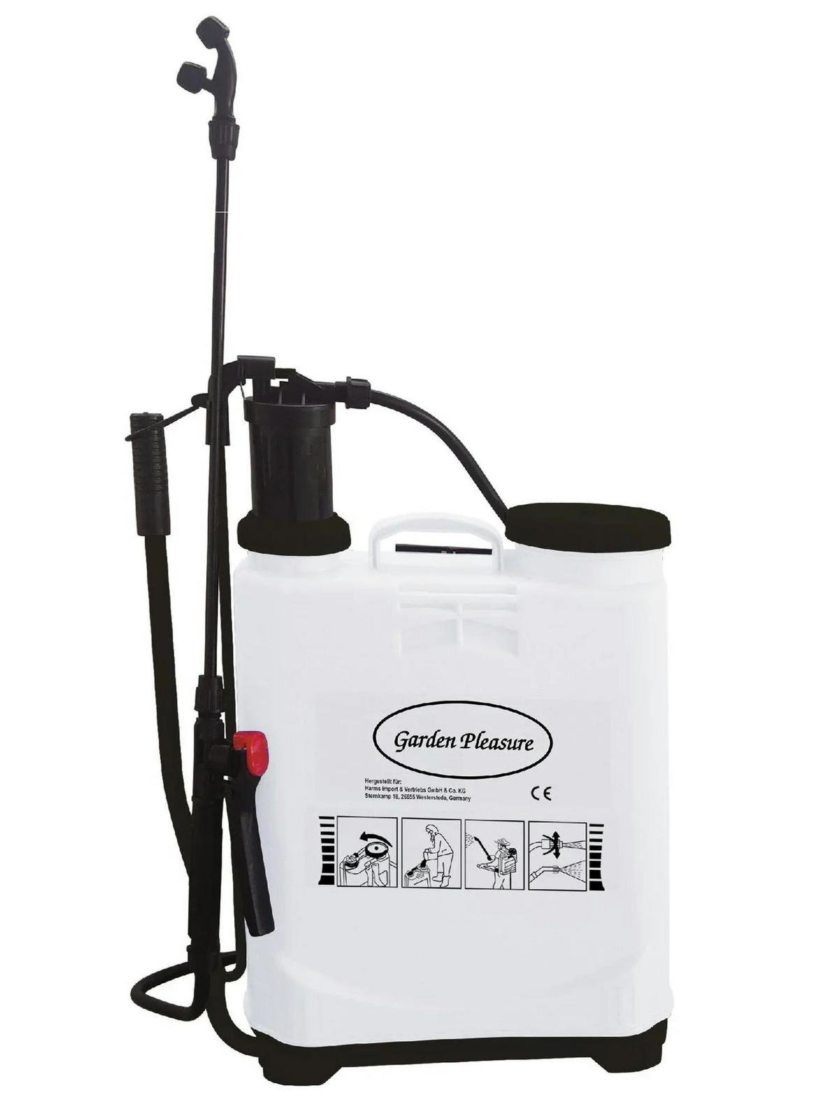 GARTENSPRITZE, 16 L, Rücken, Weiß/Schwarz - Weiß, Kunststoff (51/37.5/18.5cm) - Westfalia