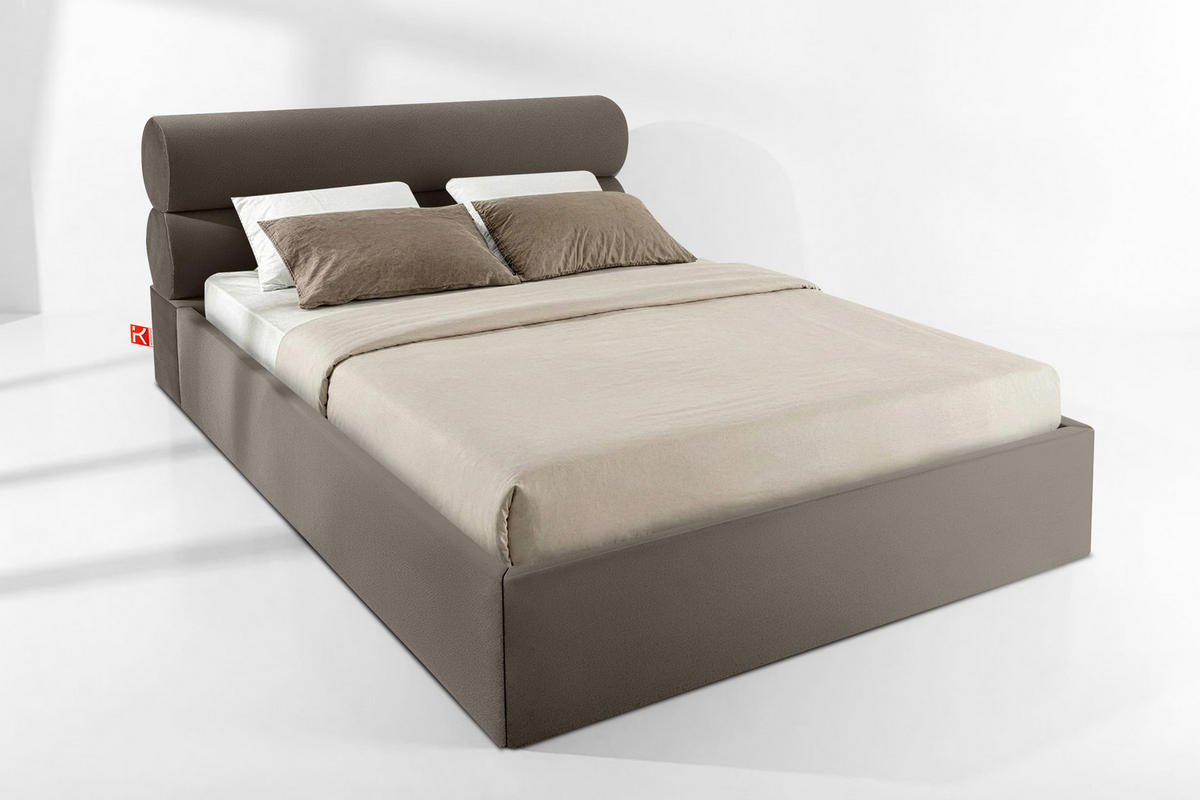 POLSTERBETT LUNEO - Schwarz/Braun, Holz/Holzwerkstoff (182/204cm) - KONSIMO®