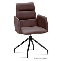 ARMLEHNSTUHL drehbar (2er-Set) Domona 52x92x60 Schwarz/Braun - Schwarz/Braun, Kunststoff (60/92/52cm) - 58aufmkessel