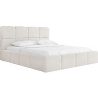POLSTERBETT Tivio mit Bettkasten, Creme Boucle 160x200 cm - Birkefarben/Schwarz, Holz/Holzwerkstoff (160/200cm) - WFL GROUP