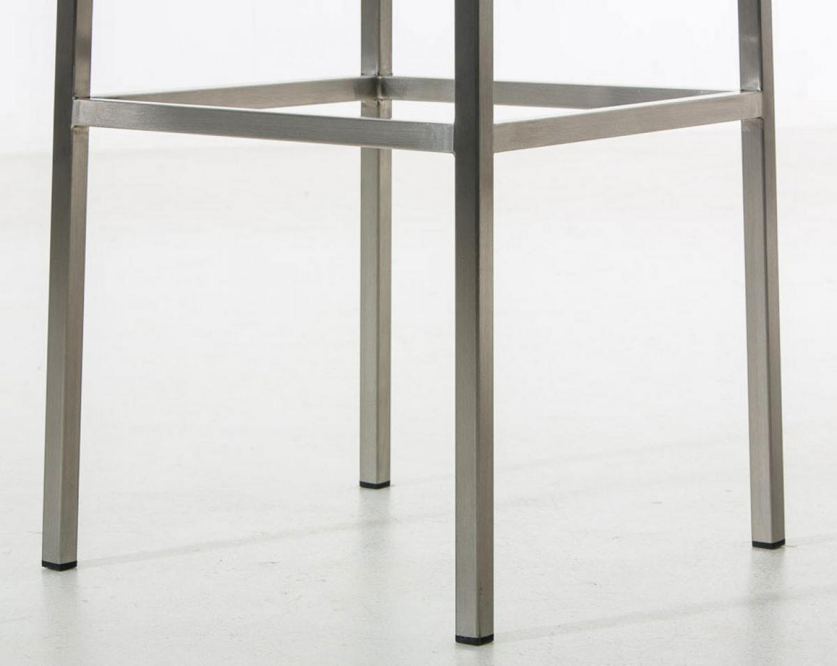 BARHOCKER 2er Set Stoff grau - Edelstahlfarben/Grau, Textil/Metall (37/85/37cm) - CLP