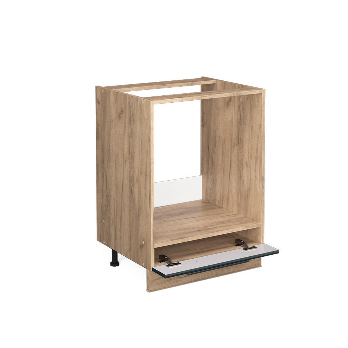 HERDUMBAUSCHRANK Fame-Line Dunkelblau Hochglanz 60 cm, AP Anthrazit - Eiche Wotan/Dunkelblau, Holzwerkstoff (60/82/60cm) - Vicco