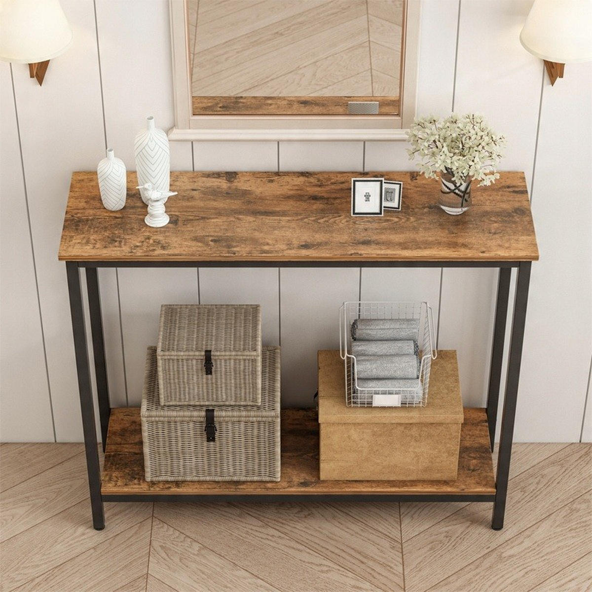 KONSOLENTISCH, braun 100/30/80 cm - Braun, Holzwerkstoff (30/100/80cm)