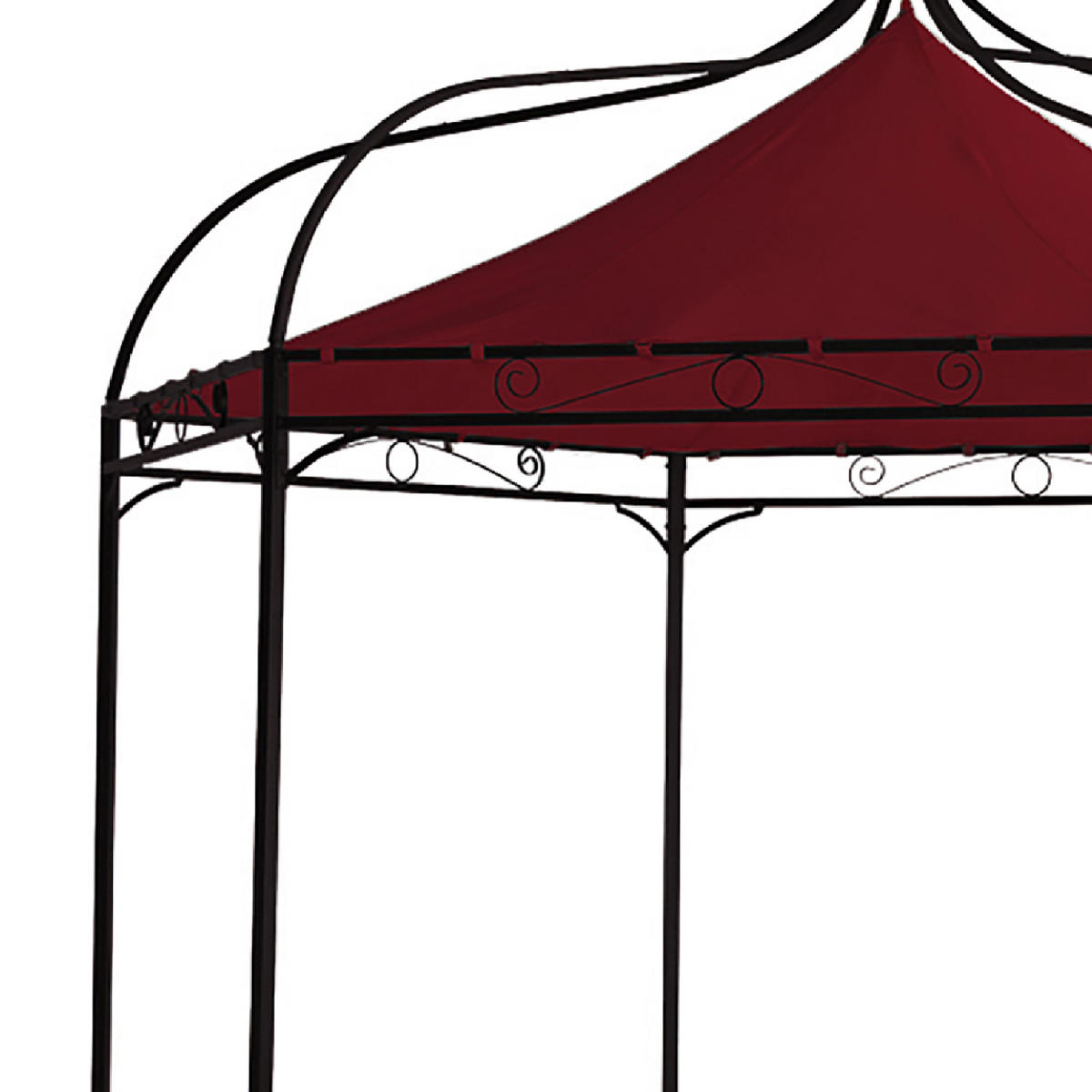 ERSATZDACH für Pavillon Mondura, Pavillondach 6-eckig, Durchmesser 300 cm, Farbe: Bordeaux - Rot, Kunststoff (320/0.3/320cm) - TPFGarden