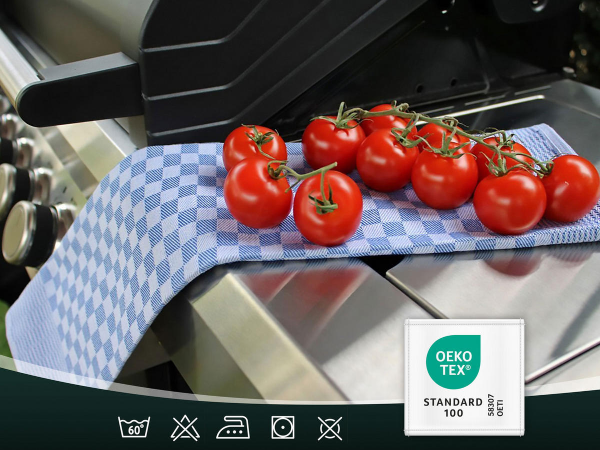 GESCHIRRTÜCHER, 10er-Set, 46x90 cm, 100% Baumwolle, Blau - Blau, Textil (46/90cm) - Zollner