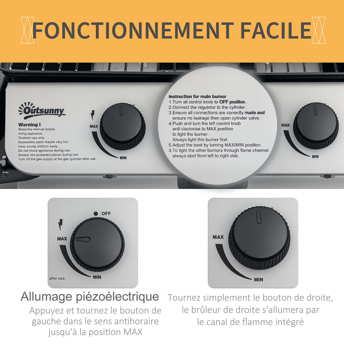 GASGRILL DE-18616 2 Brenner, 2,8 kW mit 2 Grillrosten Schwarz - Schwarz, Metall (49/99/104cm) - ComfortXL