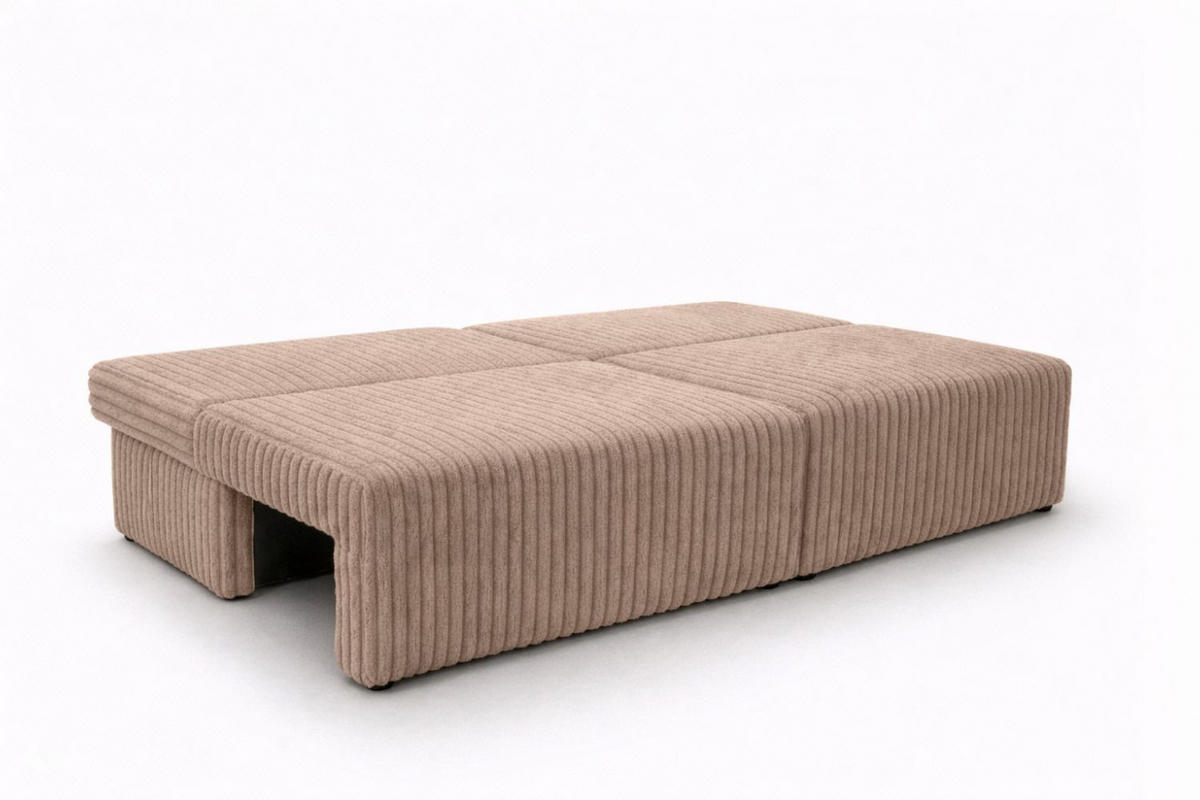 SOFA Mit Schlaffunktion Und Bettkasten, Cordstoff Tilia, Braun, BEST MINI - Braun, Holz (200/83/98cm) - Kaiser Möbel