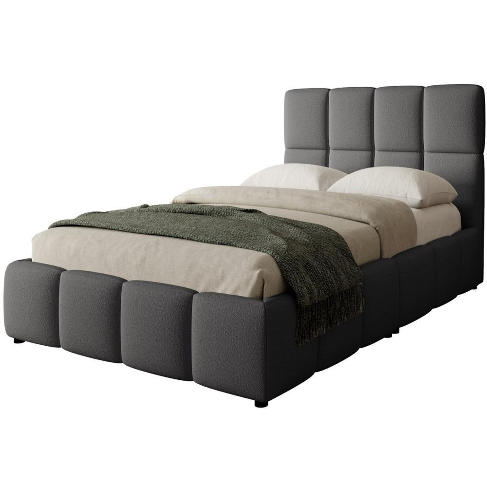 POLSTERBETT Nostro mit Bettkasten 140x200 cm dunkelgrau - Dunkelgrau/Schwarz, Textil (140/200cm) - Beautysofa