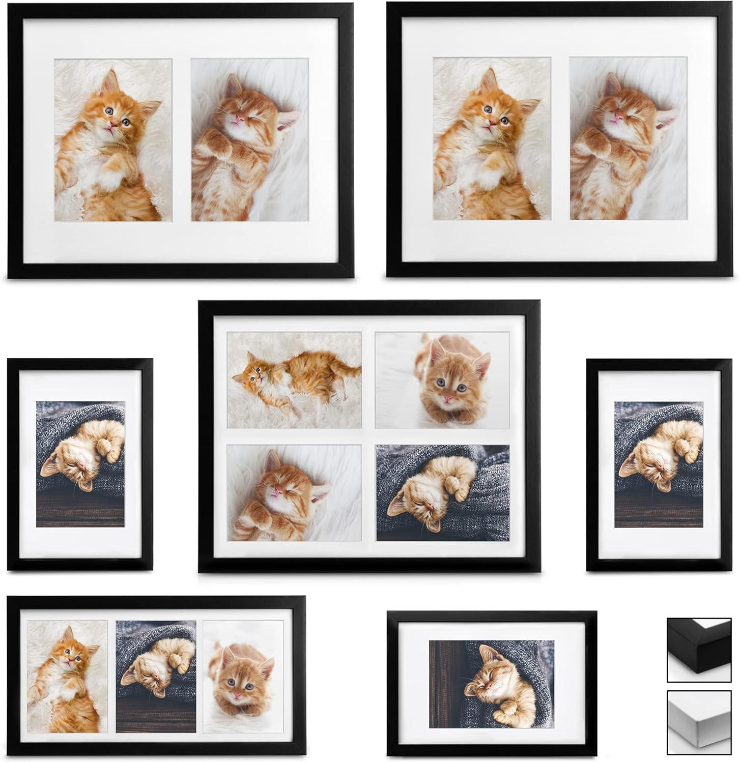 BILDERRAHMEN Galeria MDF Schwarz (7tlg) - Schwarz, Holzwerkstoff (22/35/42cm) - BoMoe