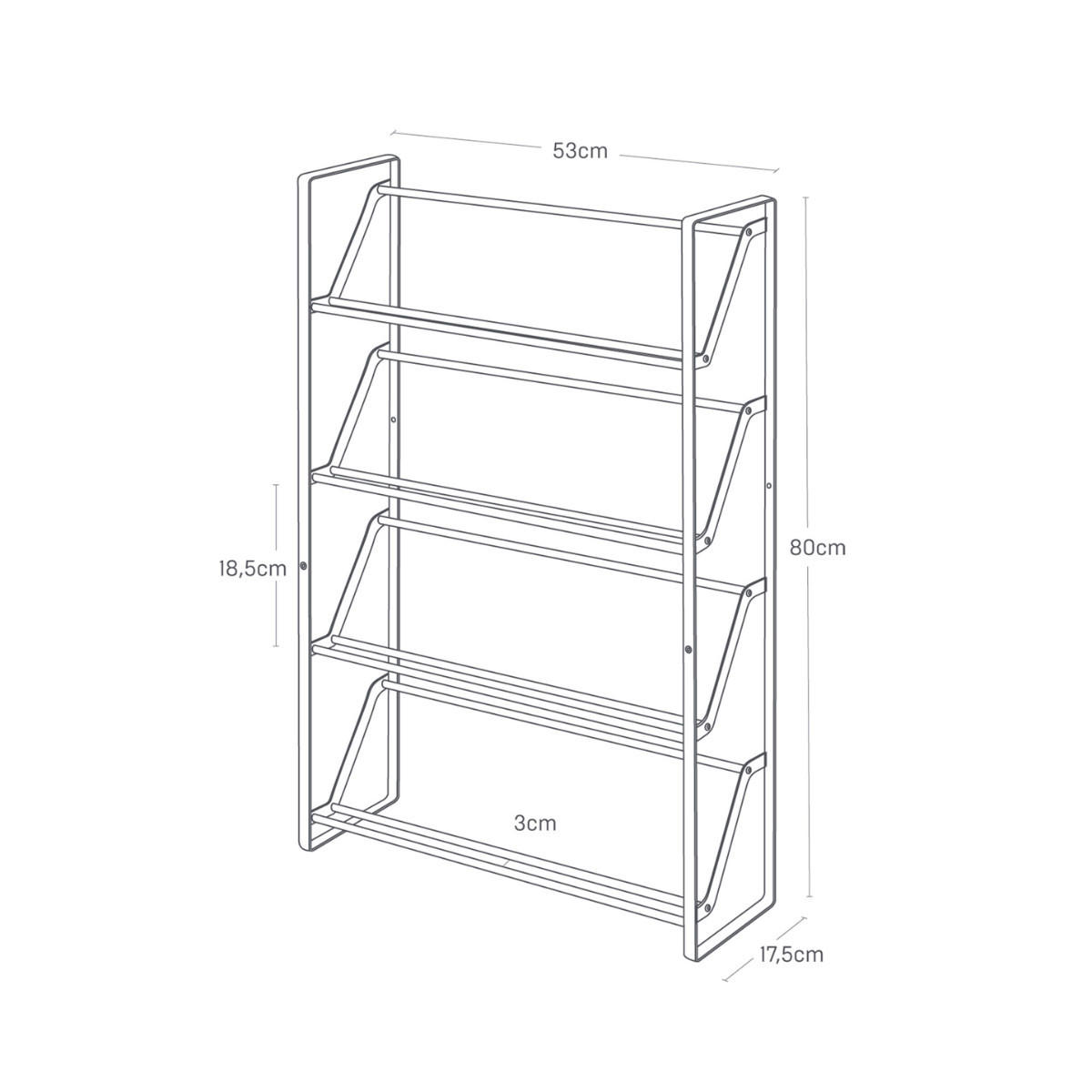 SCHUHREGAL Frame weiß 53/80/17 cm schmal - Weiß, Metall (53/80/17cm) - Yamazaki