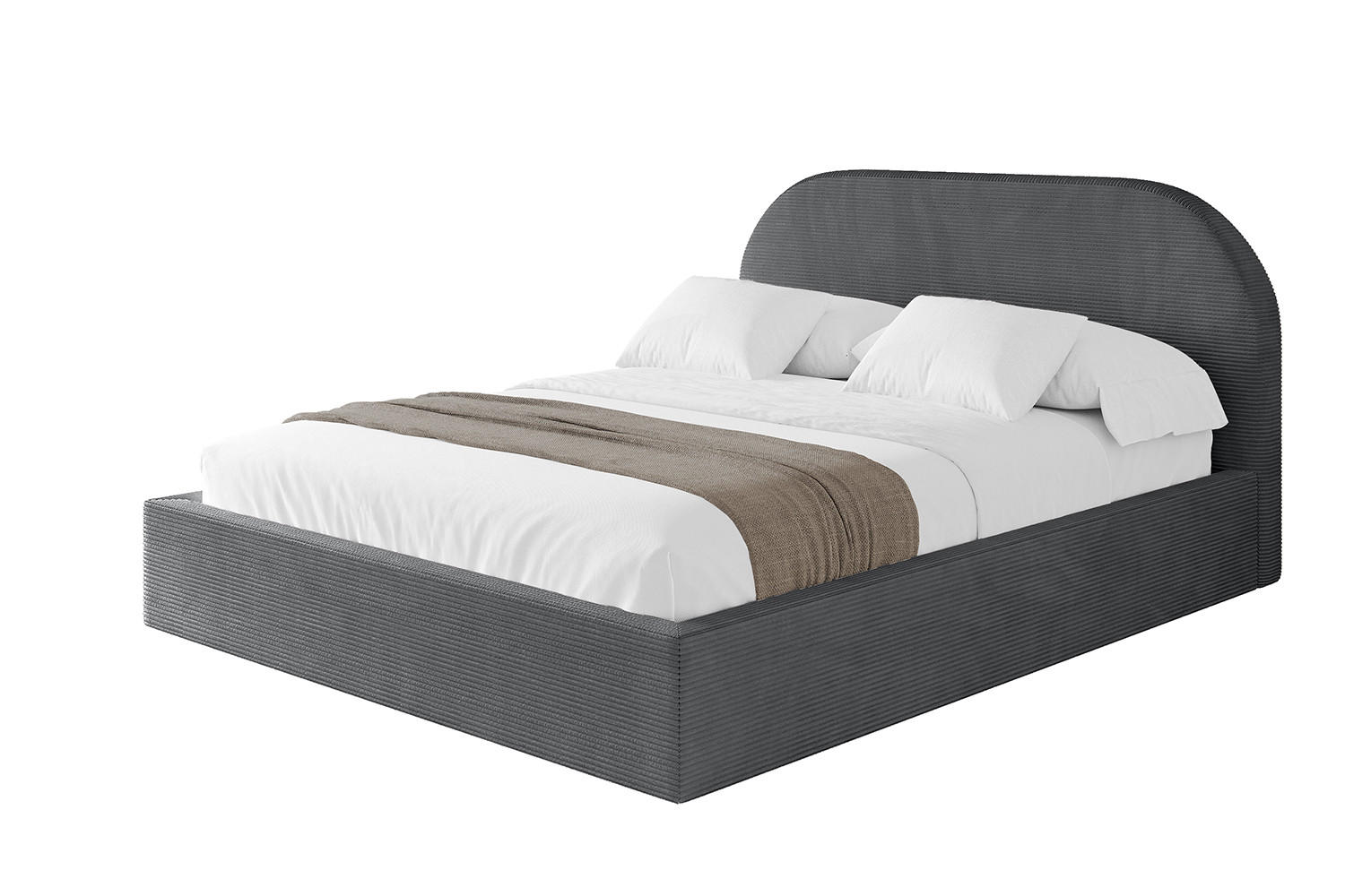 POLSTERBETT mit Bettkasten und Lattenrost, Bett mit Matratze H3/H4 - TIVON 180x200 Dunkelgrau - Anthrazit, Holzwerkstoff/Textil (180/200cm) - ALTDECOR