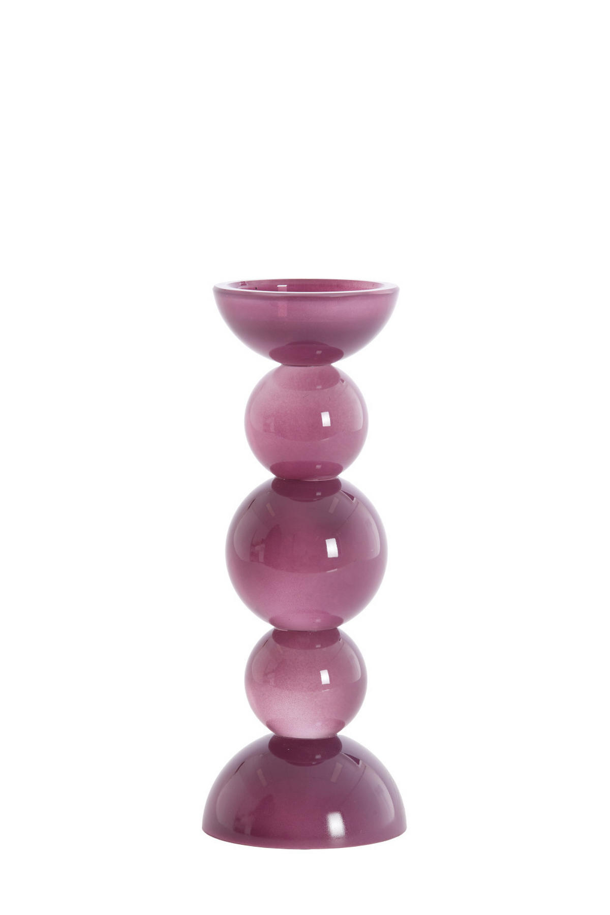 KERZENHALTER Itinga Lila 10/10/26.5 cm - Lila, Glas (10/26.5/10cm) - Light & Living