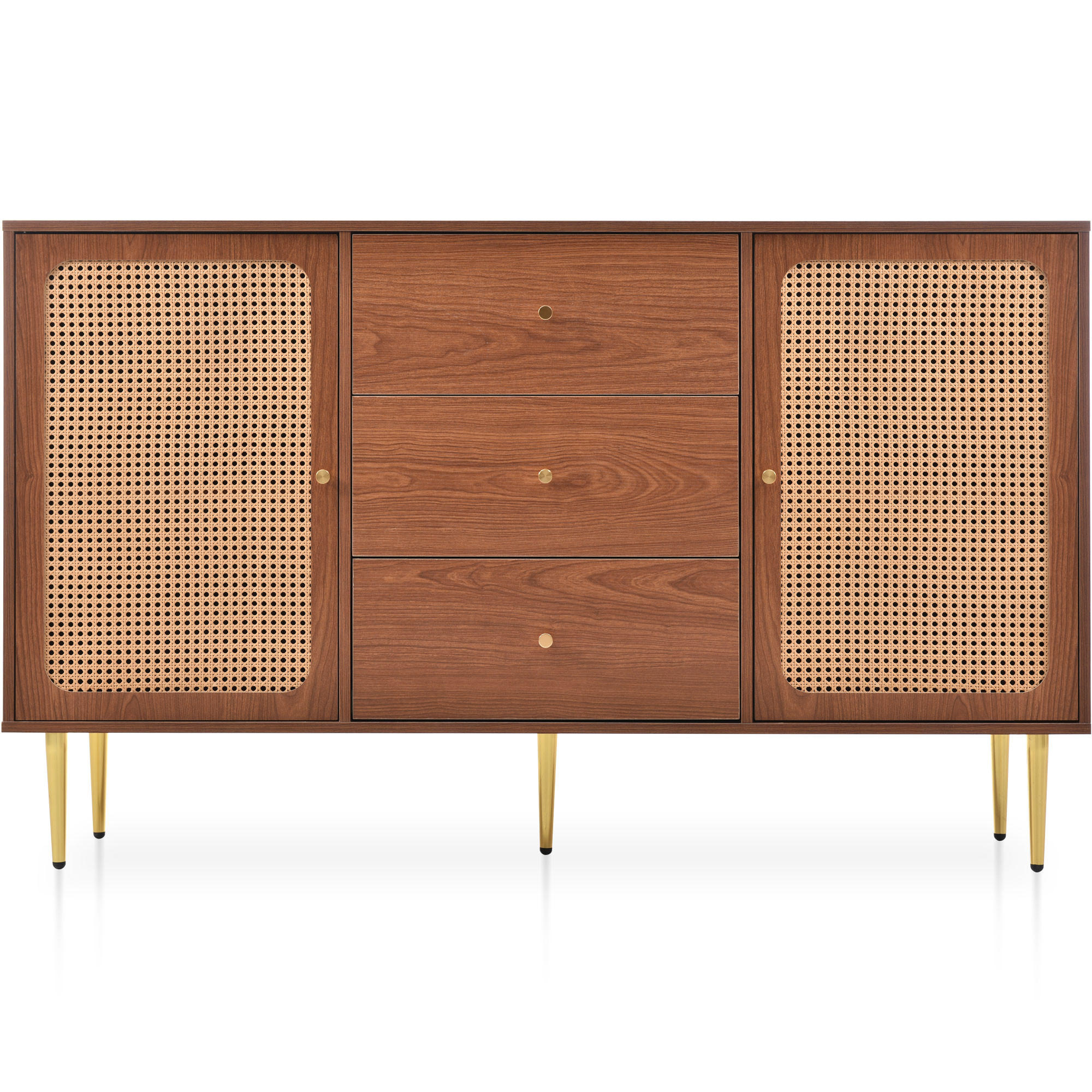 SIDEBOARD mit 2 Türen und 3 Schubladen - Braun, Holzwerkstoff (40/90/150cm) - Urban Meuble