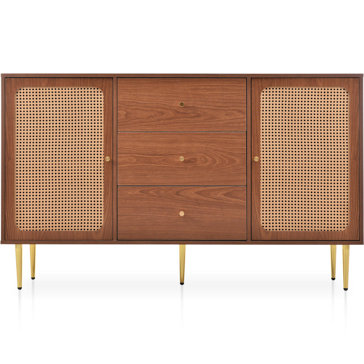 SIDEBOARD mit 2 Türen und 3 Schubladen - Braun, Holzwerkstoff (40/90/150cm) - Urban Meuble