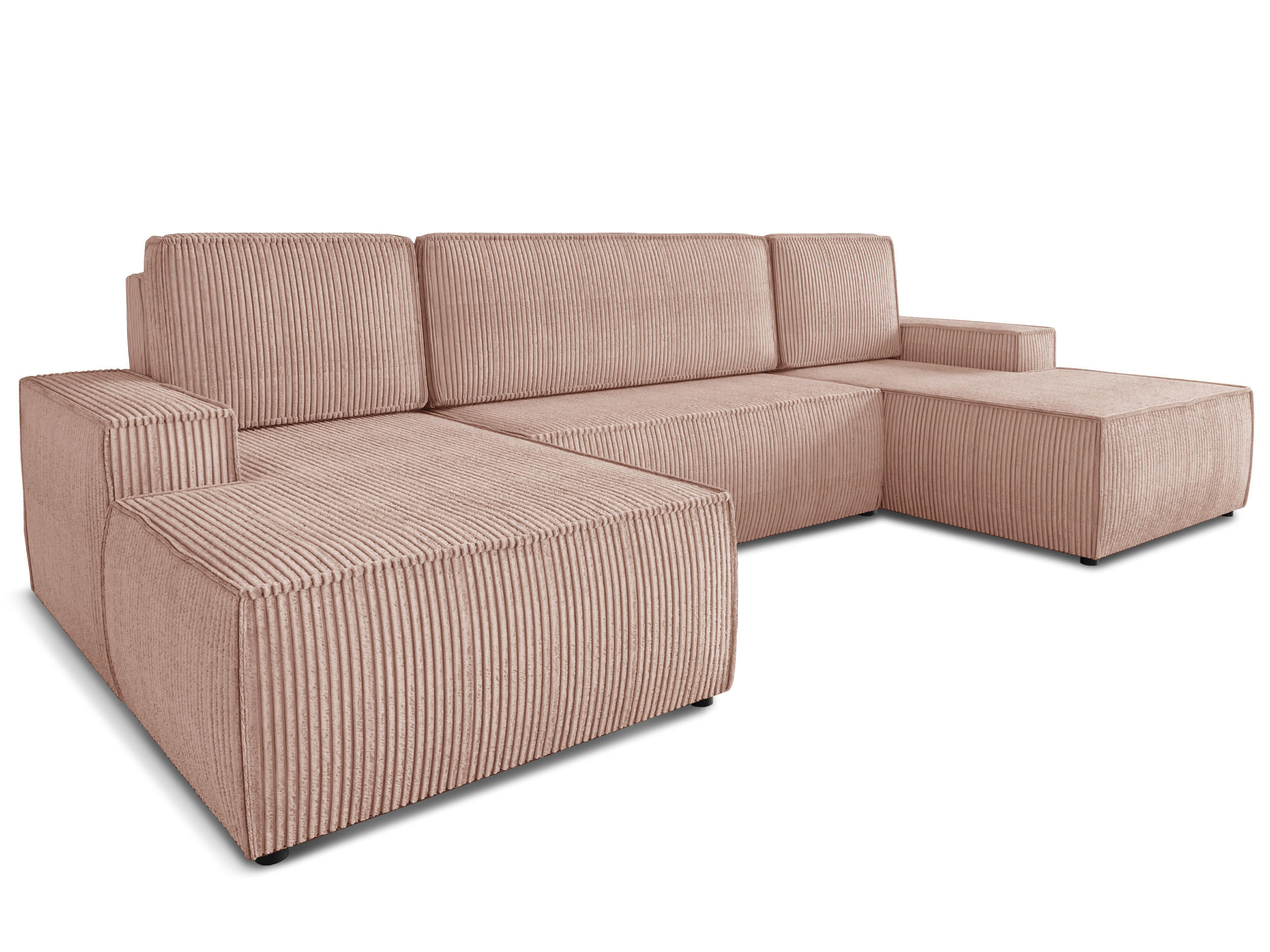 WOHNLANDSCHAFT Totti U - Rosa, Holz/Textil (313/85/144cm) - Sofnet