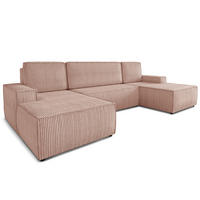 WOHNLANDSCHAFT Totti U - Rosa, Holz/Textil (313/85/144cm) - Sofnet