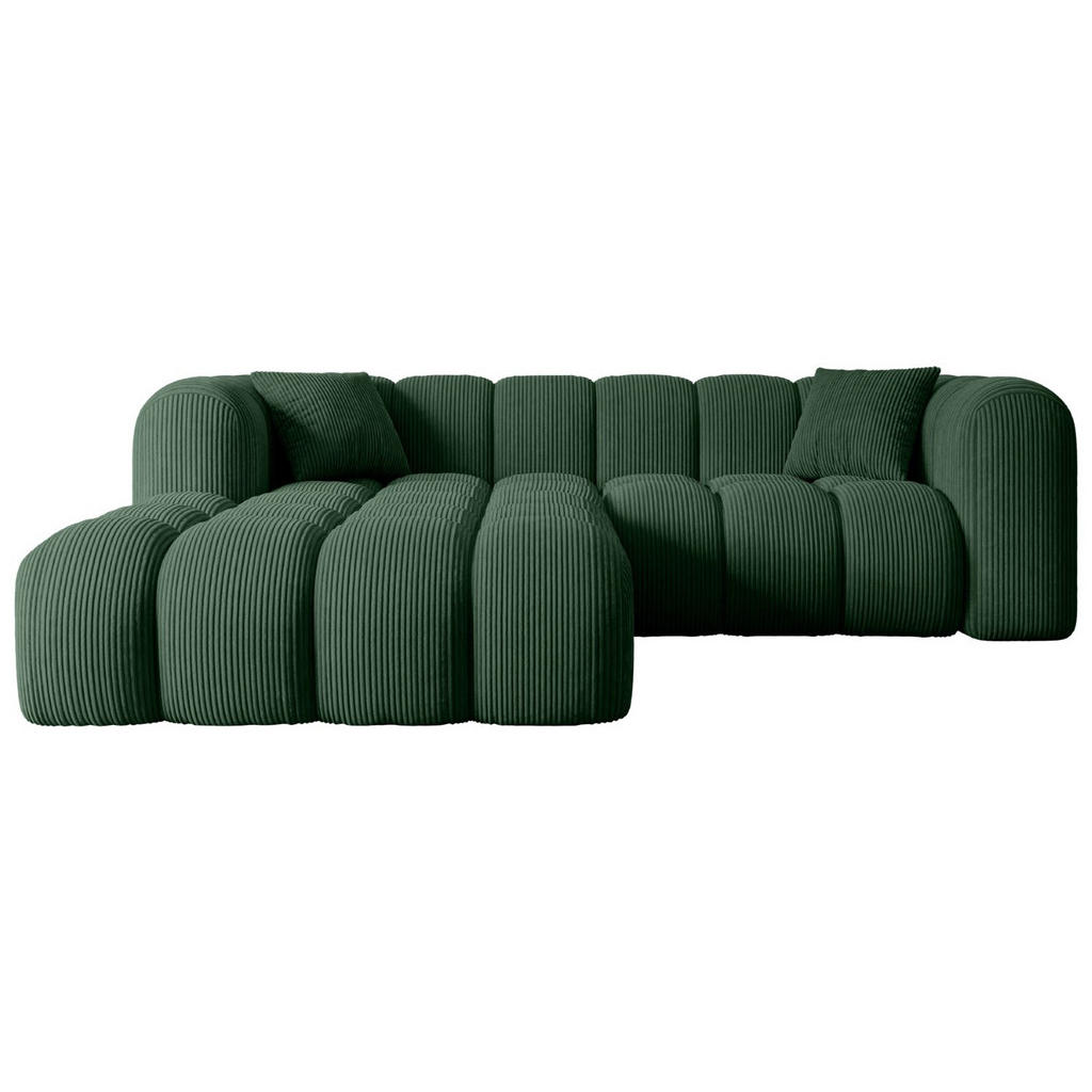 ALTDECOR ROHOVÁ SEDACÍ SOUPRAVA s otomanem vlevo OLEA-L1 – 231 × 173 × 74 cm, zelená