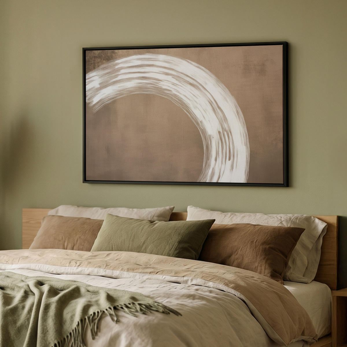 LEINWAND Bilder mit Rahmen - Farbe - Braun - Japandi - 90x60 - Kupferfarben, Textil (90/60cm) - MuchoWow