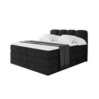 BOXBETT mit Matratze H3|H4 - NINA KING - 160x200 cm - Schwarz - Schwarz Hochglanz, Holzwerkstoff (160/200cm) - ALTDECOR