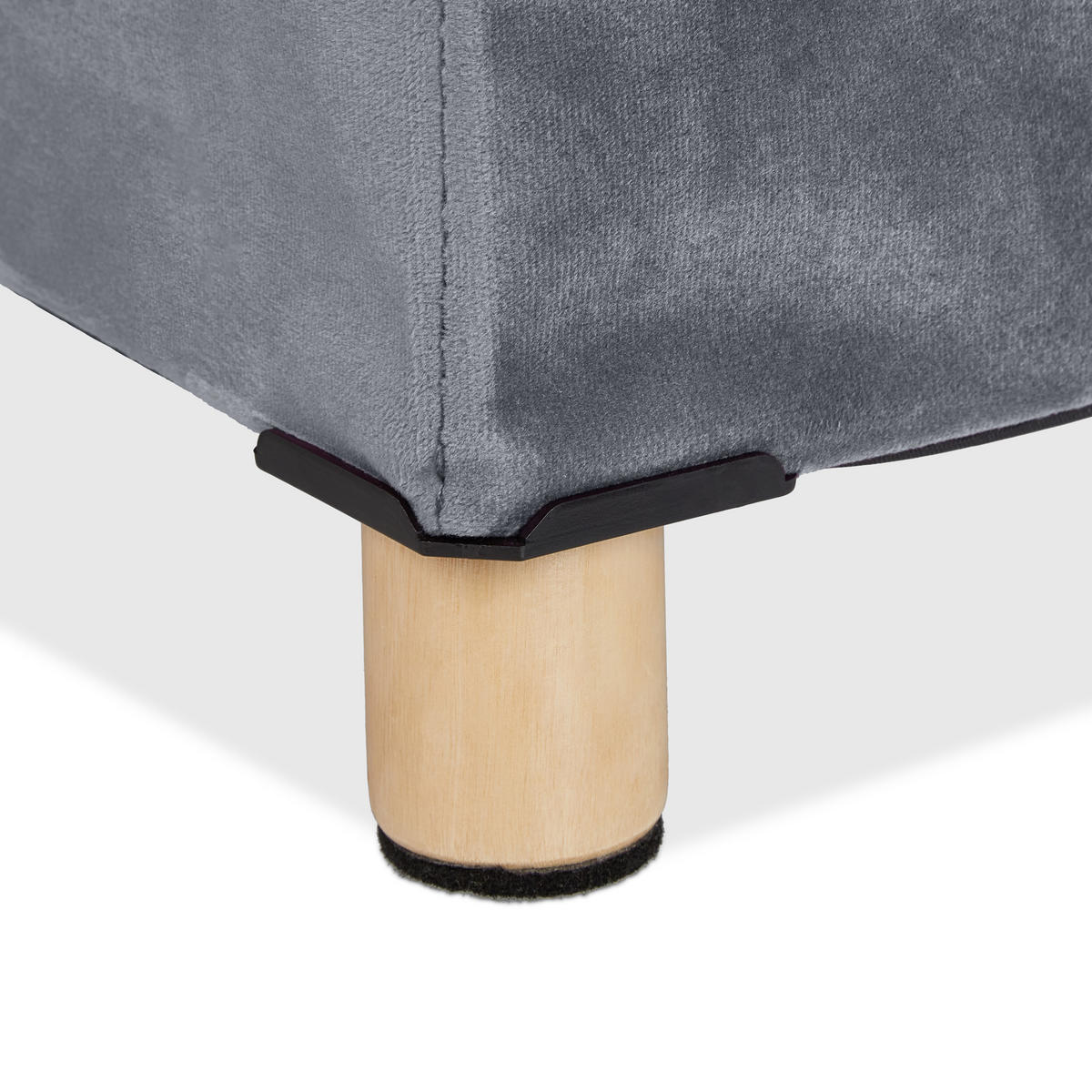 SAMTHOCKER - Grau, Holz/Holzwerkstoff (38/35/38cm) - Relaxdays