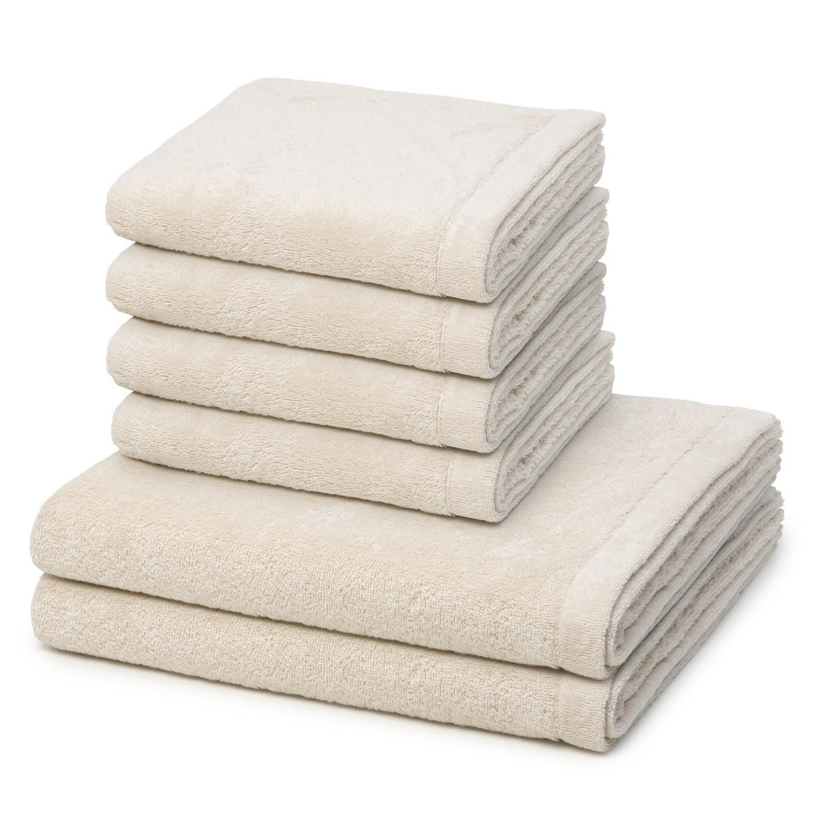 FROTTIERSET Lifestyle 6-teilig - Naturfarben, Textil (50/100cm) - Cawoe