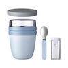 LUNCHPOT MIT SNACK-DECKEL UND KLAPPLÖFFEL Ellipse Nordic Blue 500 (+ 200 ml) - Hellblau, Kunststoff (10.7/16.9/10.7cm) - Mepal