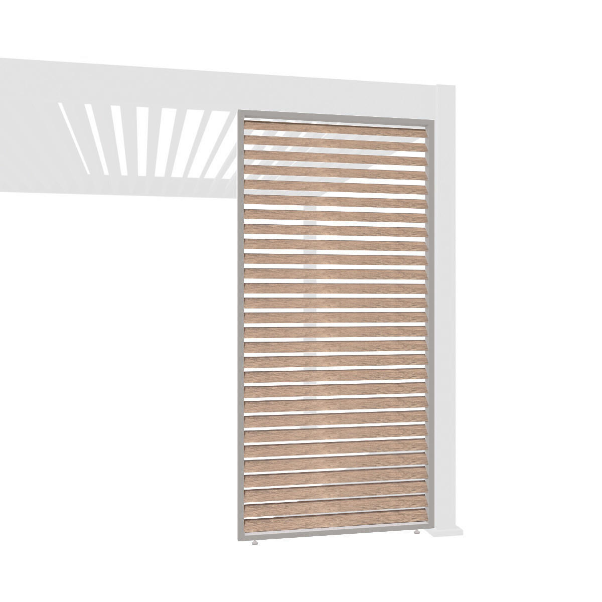 SEITENWAND 123cm Lamellenwand für Pergola Holzoptik - Anthrazit, Metall (123/235/6cm) - WEIDE