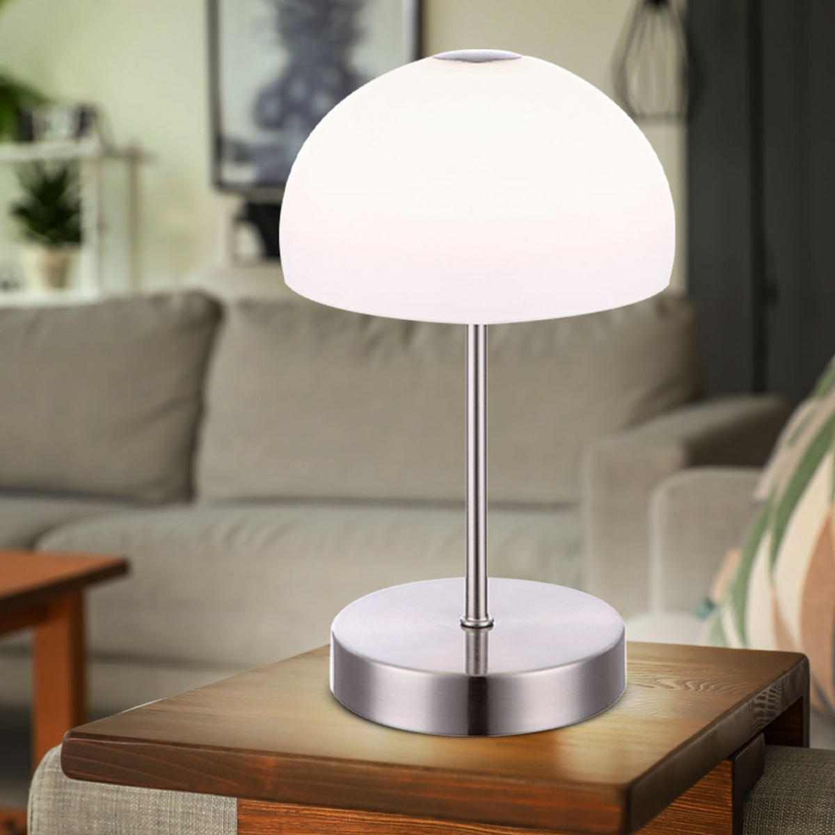 LED TISCHLEUCHTE Snowflake Silber Glas - Silberfarben, Glas (15/15/27cm) - Globo Lighting