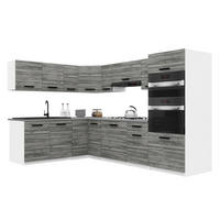 KÜCHENZEILE Italia 8 420 cm , mit Arbeitsplatten, Grau Glamour - Hellgrau, Holz (420/143/60cm) - B BELINI GROUP
