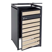 MÜLLTONNENBOX 1er 117x68x80cm Anthrazit Buche-Holzoptik Hellbraun - Hellbraun, Metall (68/117/80cm) - PROREGAL