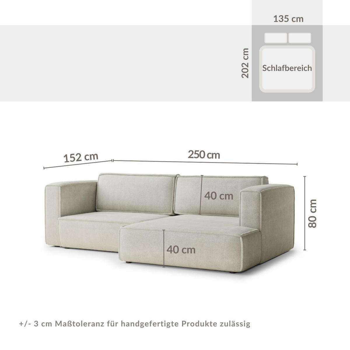 ECKSOFA MIT SCHLAFFUNKTION Velto Grau Webstoff - Schwarz/Grau, Holz/Holzwerkstoff (250/152cm) - Maison de Reve