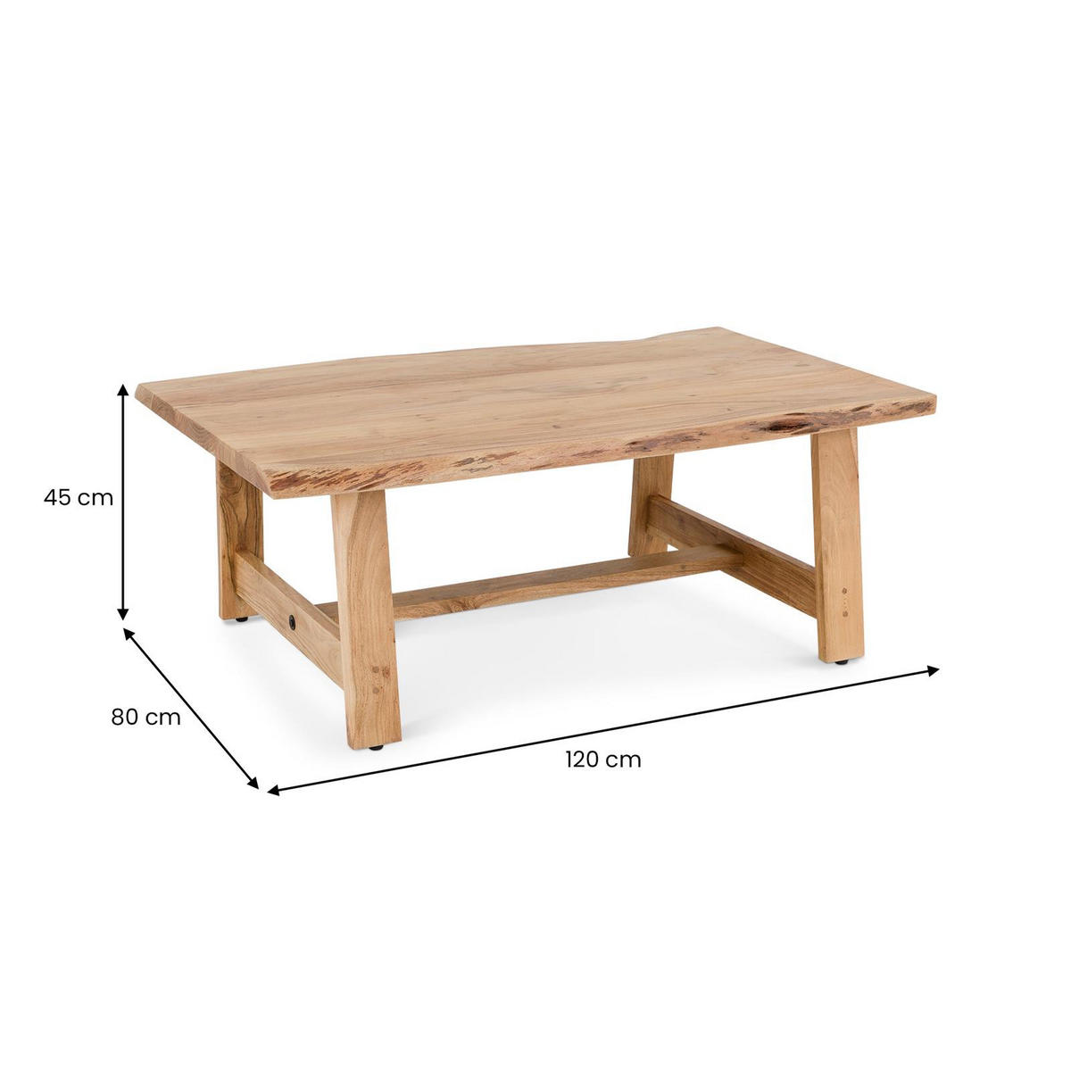 COUCHTISCH RAHUL natur - Naturfarben, Holz (80/120/47cm) - IDIMEX