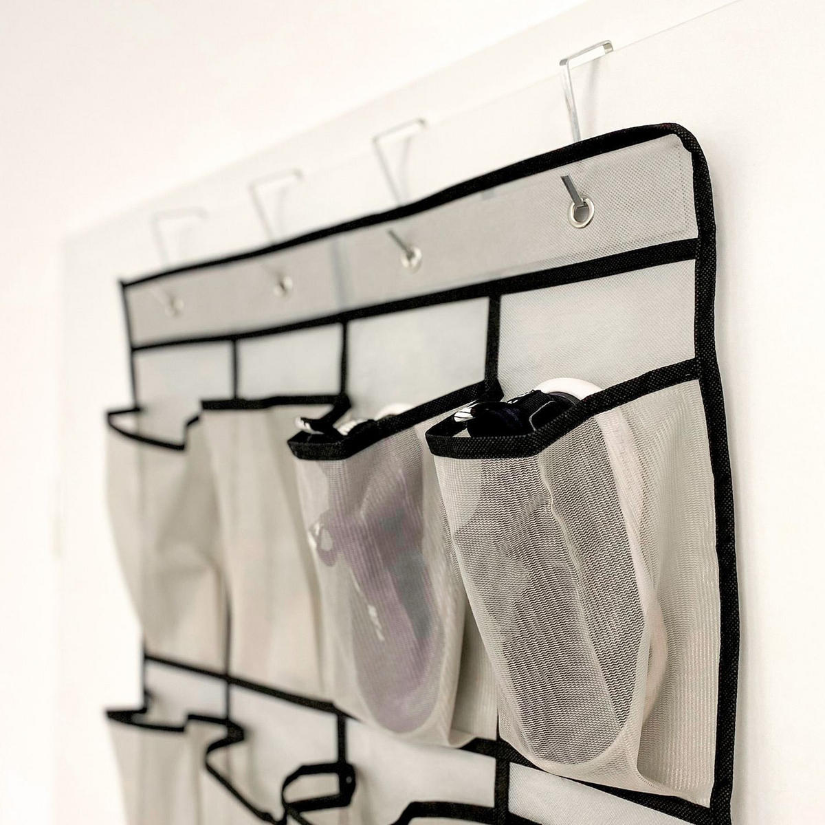 HÄNGENDES SCHUHREGAL 55.5/148 cm - Grau, Textil (55.5/2/148cm) - Intirilife