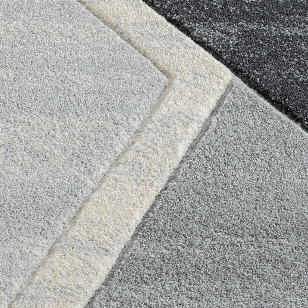 Thumbnail - carpet city Kurzflor-Teppich, Grau, Textil, Rauten, Rechteckig, 120x170 cm, Oeko-Tex® Standard 100, für Fußbodenheizung ...