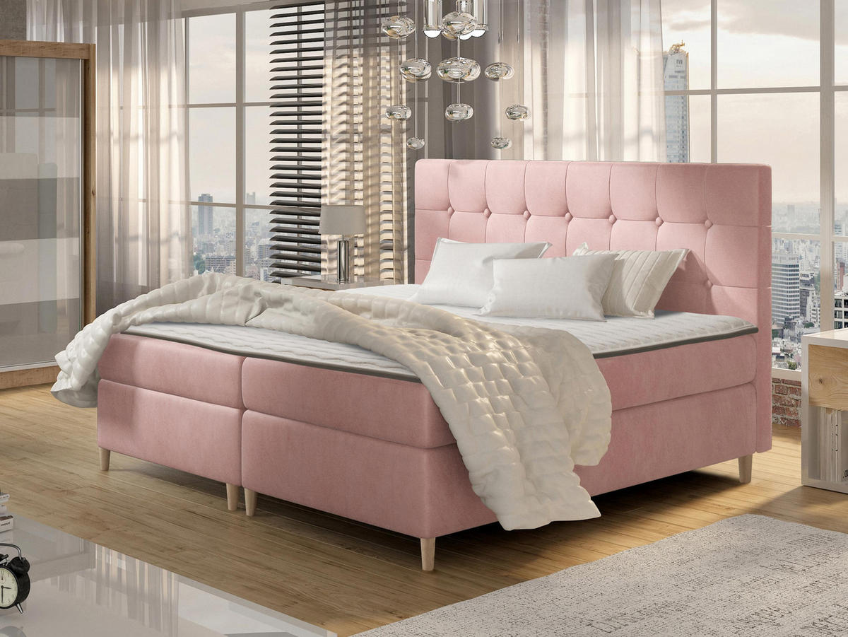 BOXBETT Avanti - Rosa, Holz/Textil (160/200cm) - MIRJAN24